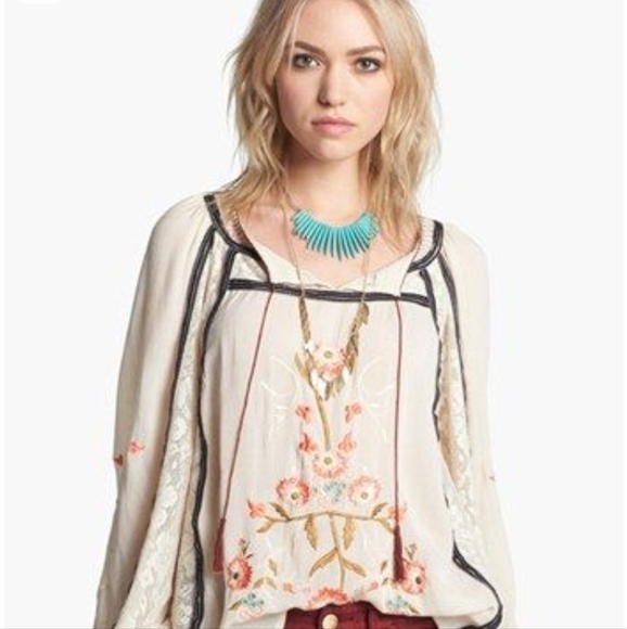 Free People Tiger Lily Embroidered Blouse - Picture 7 of 8